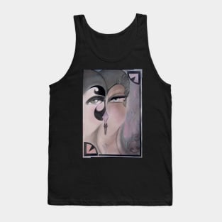 MUTED OP ART DECO FLAPPERS GREY PASTEL TINT Tank Top